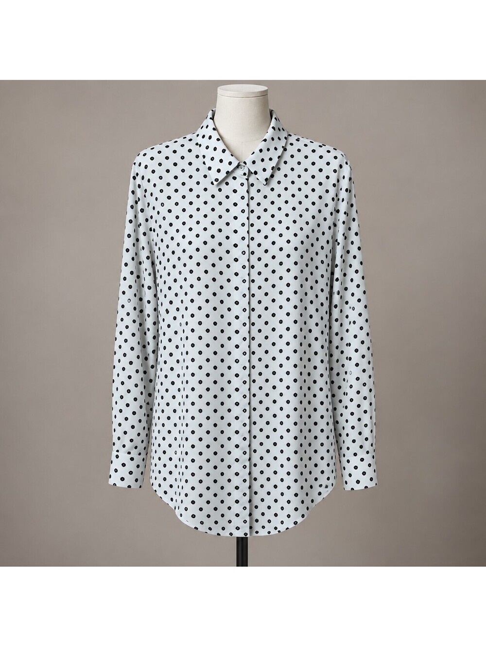 Equipment Women’s XL Gray & Black Diamond Print Silk Blouse